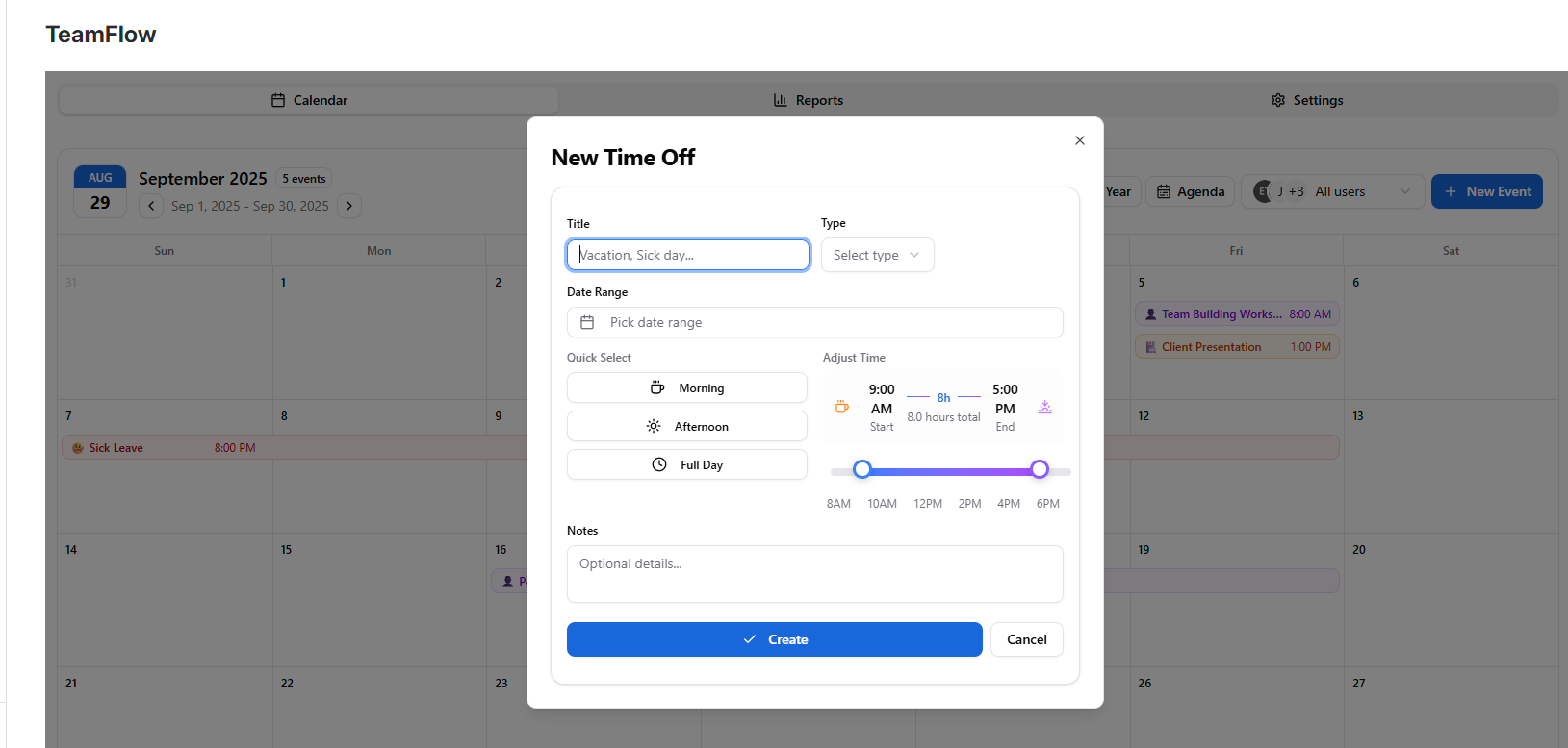 New Time Off Request Form